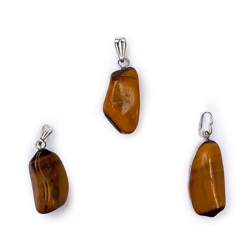Tiger Eye Gemstone Pendant Pin Drilled --package Of 5 Pcs - ±1-2.5cm