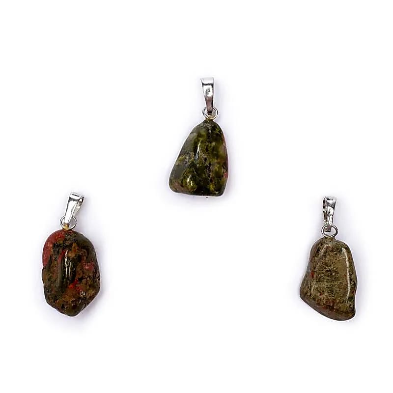 Unakite Gemstone Pendant Pin Drilled --package Of 5 Pcs - ±1-2.5cm