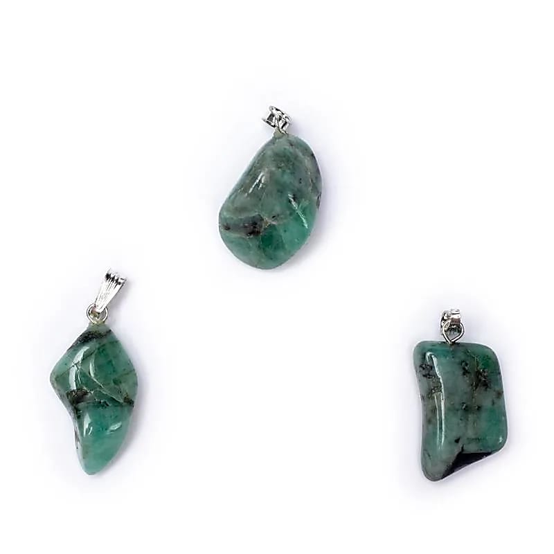 Emerald Gemstone Pendant Pin Drilled--package Of 5 Pcs - ±2-3cm