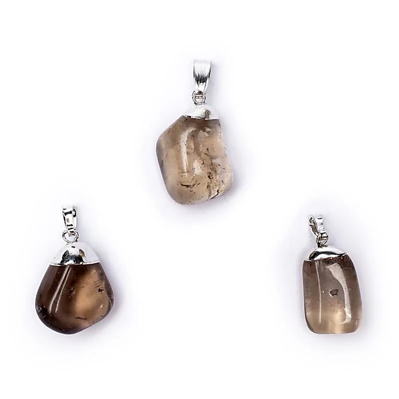 Smoky Quartz Gemstone Přívěsek Pin vrtaná čepice -- balení 5 ks - ±2-3 cm