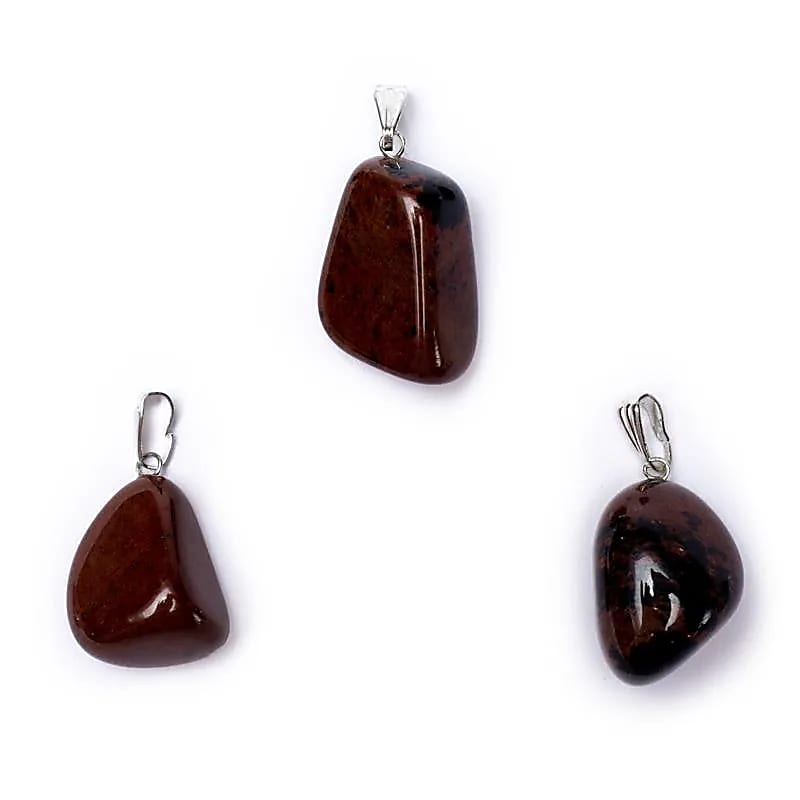 Pasador colgante de piedra preciosa de obsidiana caoba perforado - ±1-2,5 cm Paquete de 5 piezas