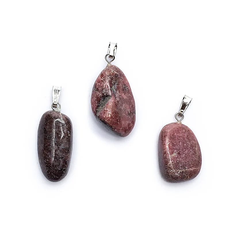 Rhodonite Gemstone Pendant Pin Drilled --±2-3cm Package Of 5 Pcs - ±2-3cm