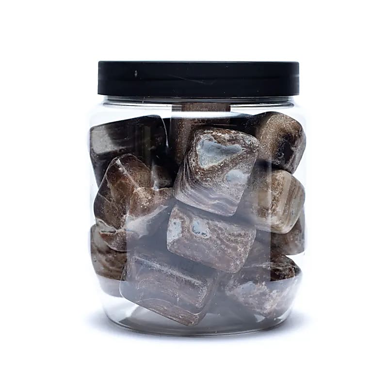 Pietre burattate di aragonite marrone qualità A - ±500 g; ±2-3 cm