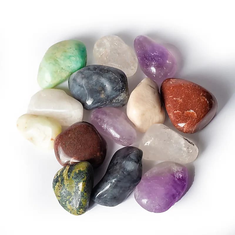 Gemengde Braziliaanse trommelstenen A-kwaliteit - ±3-5cm; ±800g
