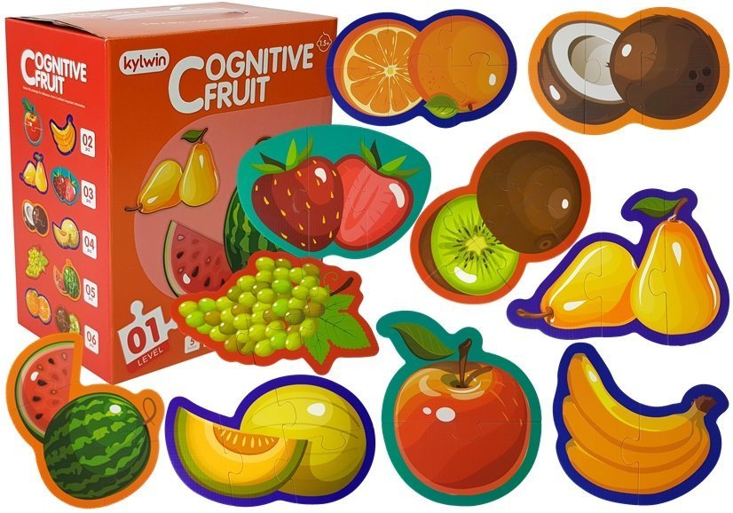 Náučné puzzle pre bábätká Ovocie 5 častí 40 kusov