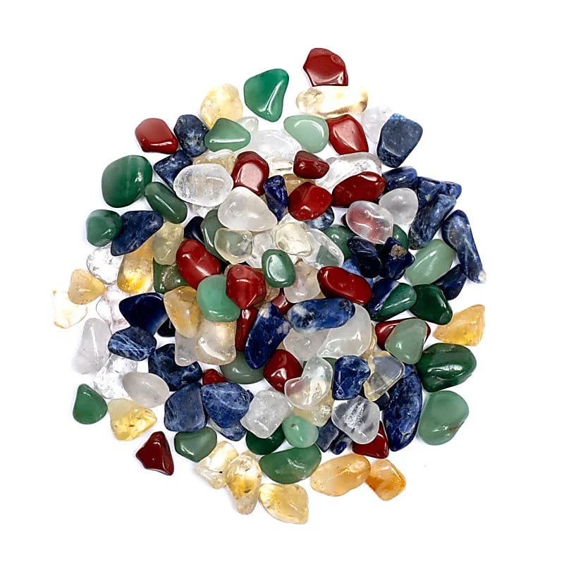 Tibetan Five Chakra Tumbled Stones Mix A Quality - ±500g; ±1-2cm