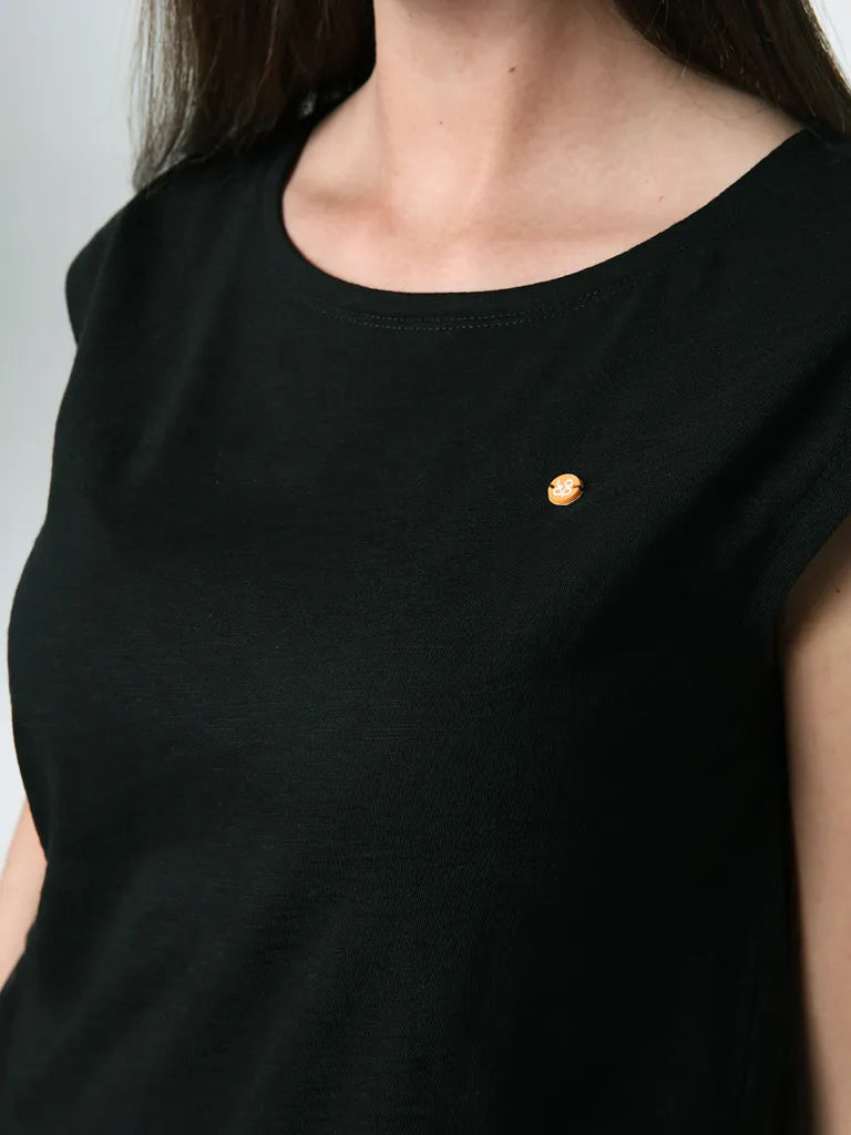 Blús lúb gúna spóirt na mban xs dubh