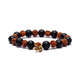 Rudraksha/lava Rock náramok s Ohm Elastic --balenie 3 ks - 0,8cm;9cm