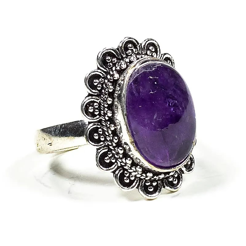 Ring met Amethist --pakket van 2 stuks - 2 cm