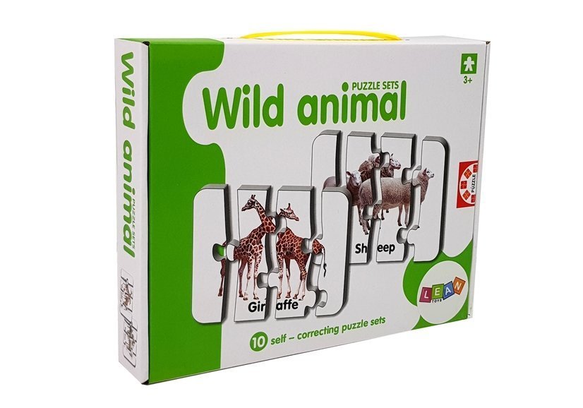 Vzdělávací puzzle Divoká zvířata Puzzle 10 anglických spojení