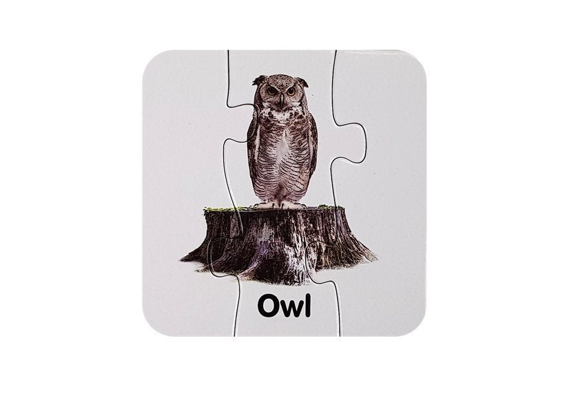 Vzdělávací puzzle Divoká zvířata Puzzle 10 anglických spojení