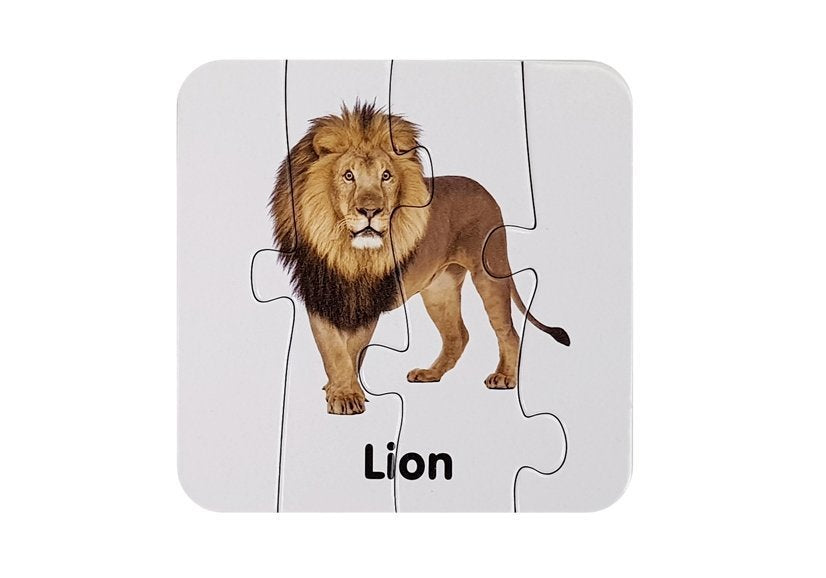 Vzdělávací puzzle Divoká zvířata Puzzle 10 anglických spojení