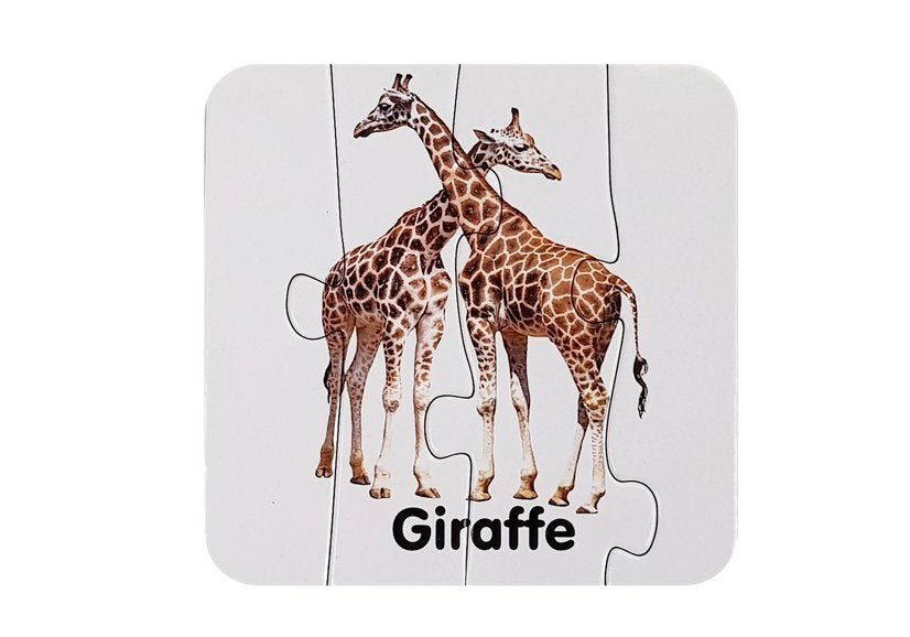 Vzdělávací puzzle Divoká zvířata Puzzle 10 anglických spojení