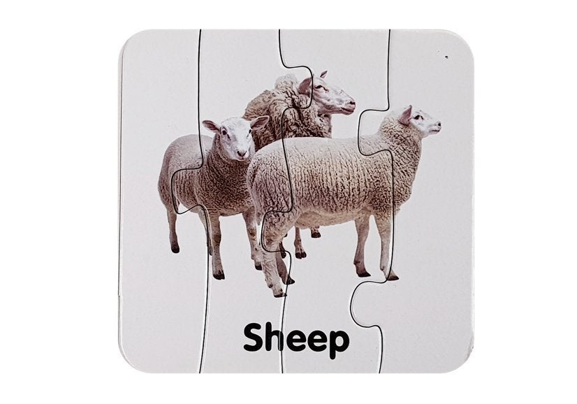 Vzdělávací puzzle Divoká zvířata Puzzle 10 anglických spojení