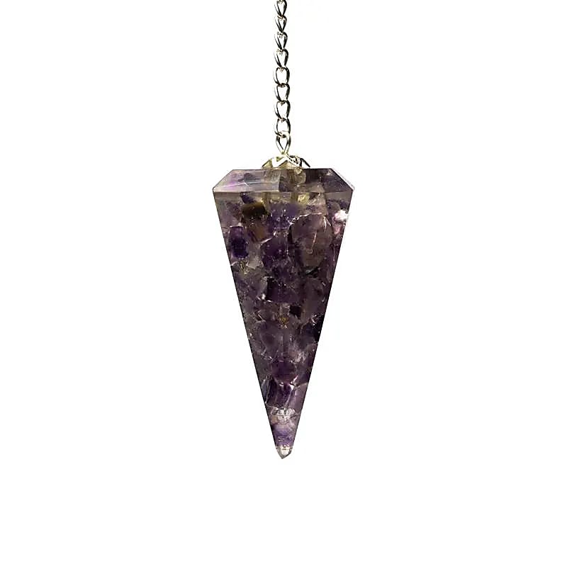 Orgonit Pendulum Amethyst Facet Cut - 11 G; 4 Cm Set De 2 Buc