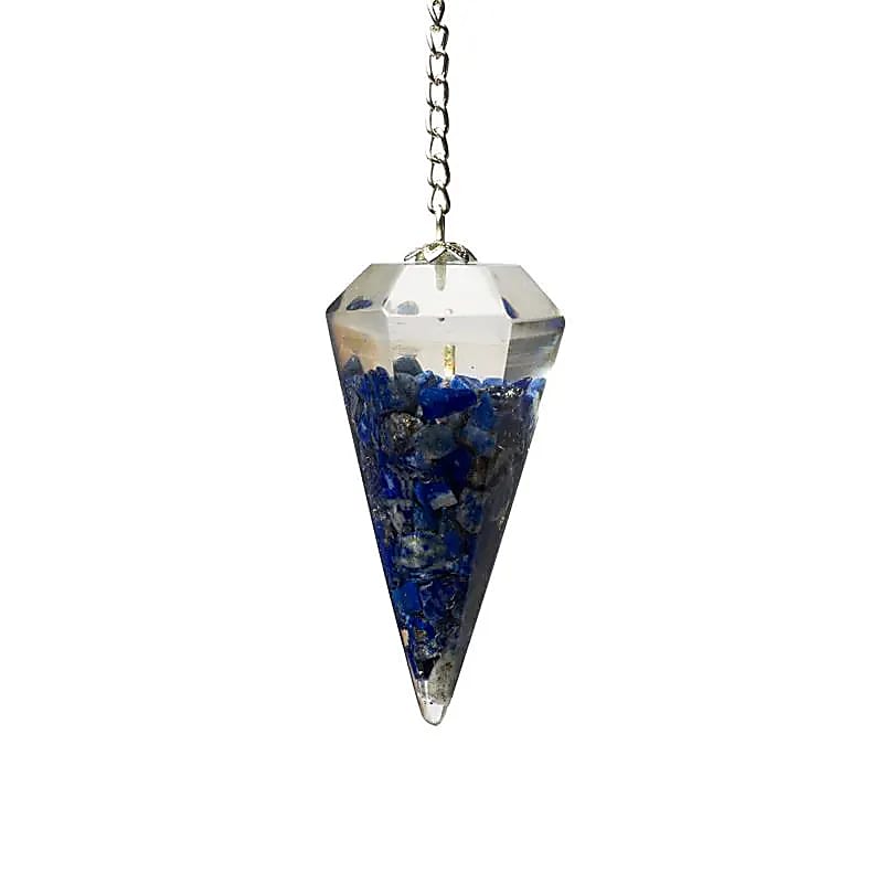 Orgonite Pendulum Lapis Lazuli Facet Cut --set Of 2 Pcs - 11 G; 4 Cm
