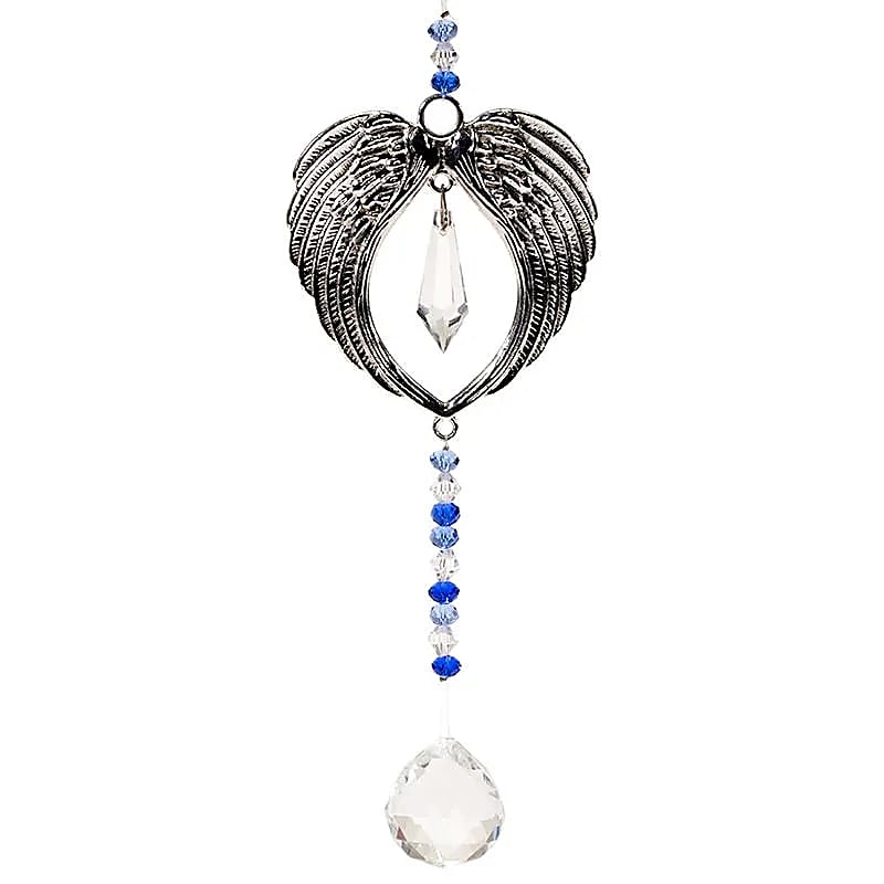 Decorazione Feng Shui Ali D'angelo E Sfera Di Cristallo --set Da 2 Pezzi - 22 Cm