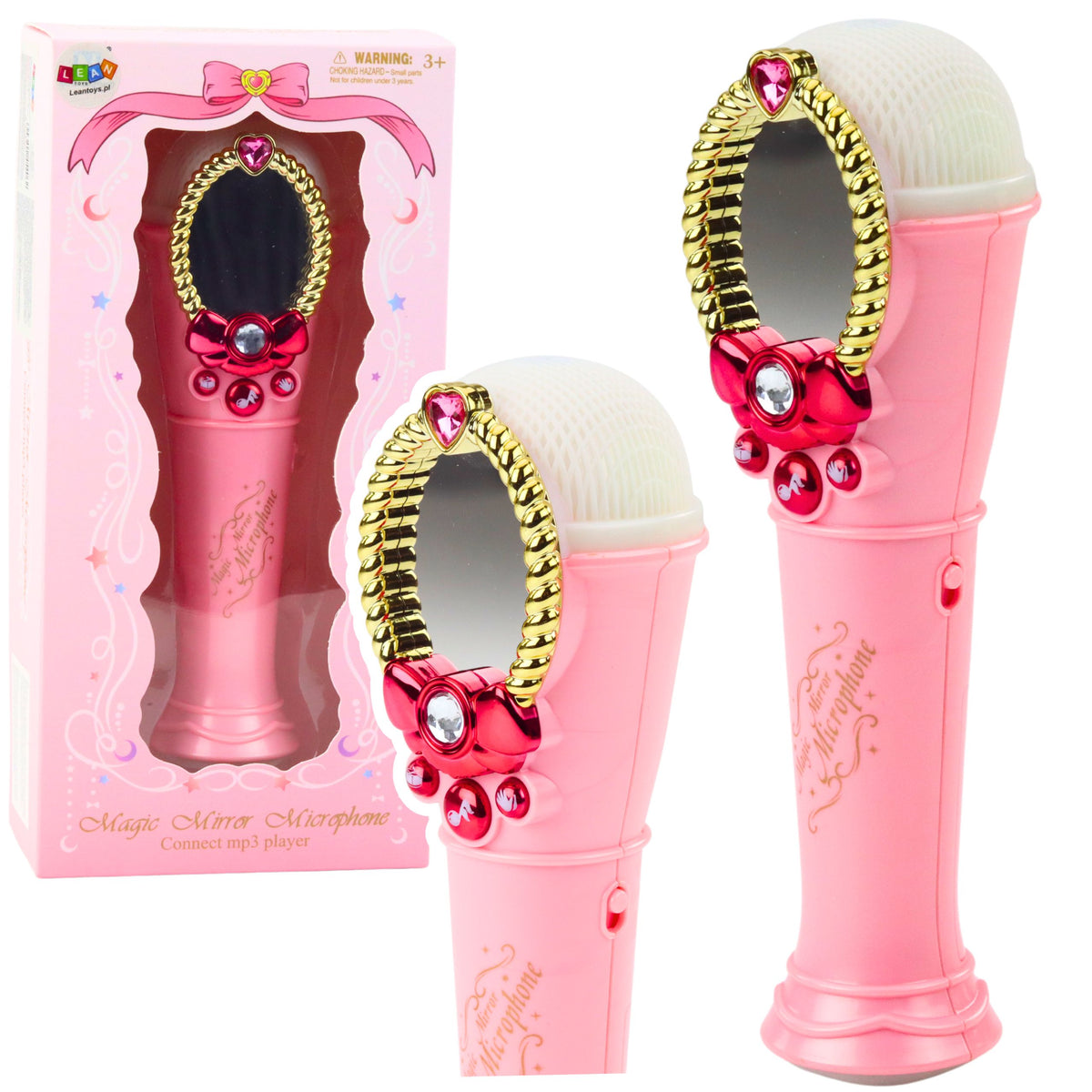 Magic Mirror With Microphone Usb Mp3 Lights Sounds Pink