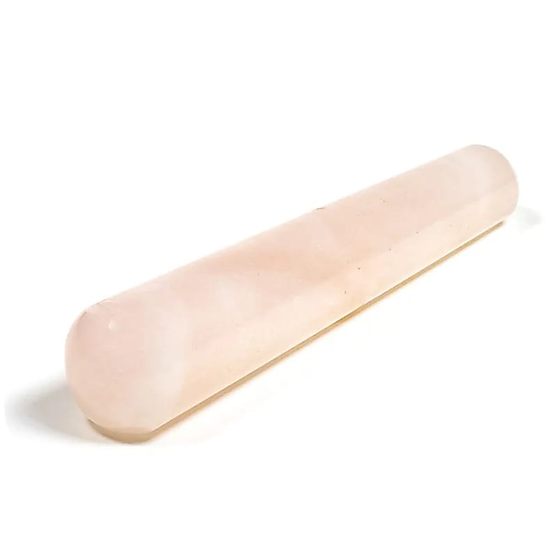 Varita de masaje de cuarzo rosa: ±65 g; ±10 cm, juego de 2 piezas