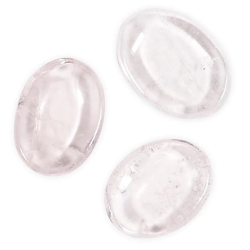 Worry Stones Clear Quartz --package Of 3 Pcs - 4 Cm