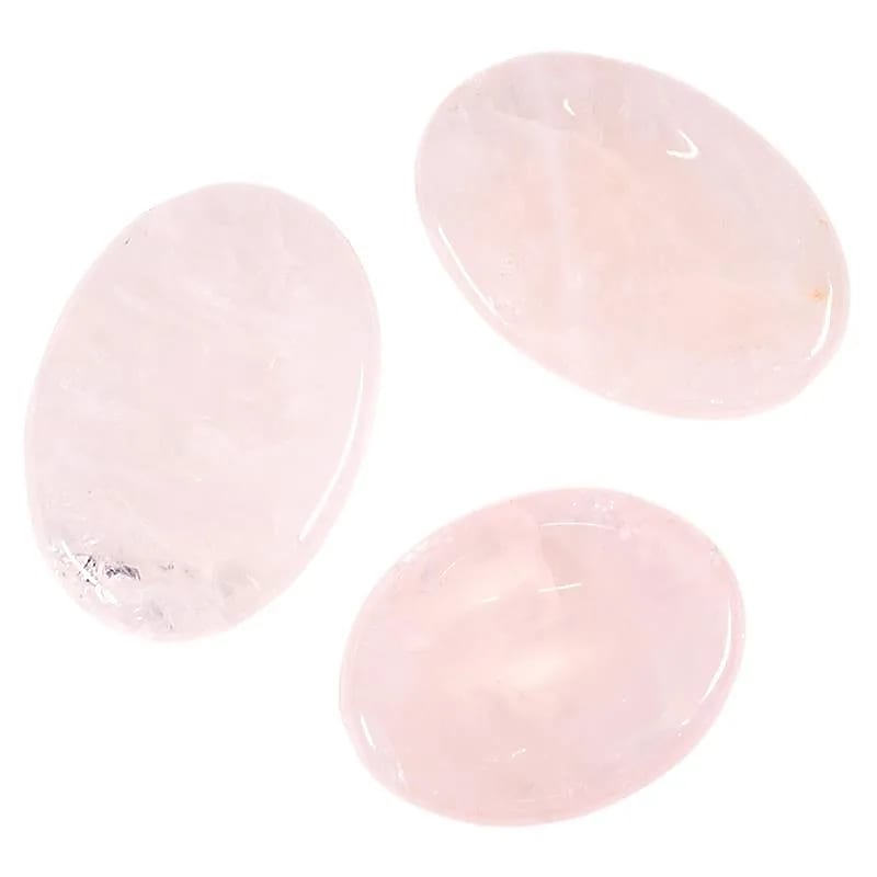 Worry Stones Rose Quartz -- balení 3 ks - 4 cm