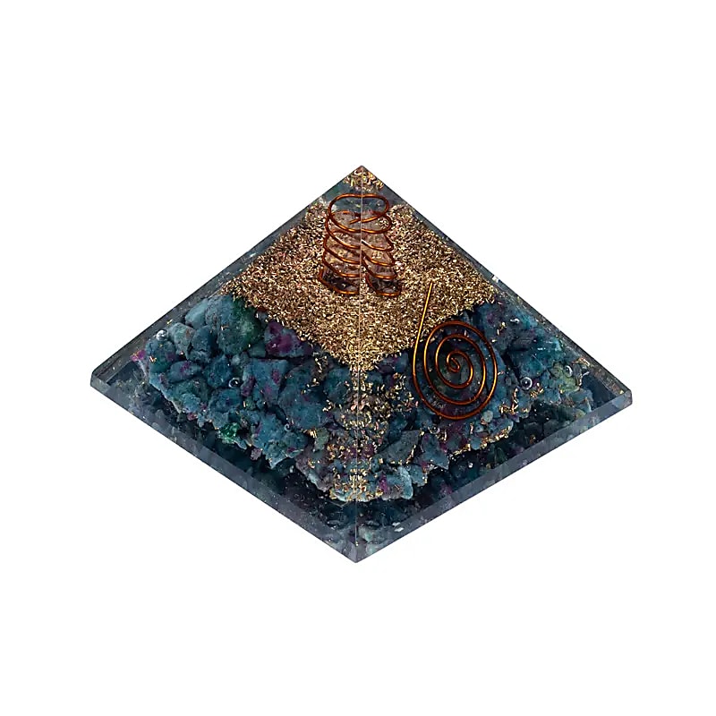 Orgoniet Piramide Robijn In Kyaniet - 7x7x6cm