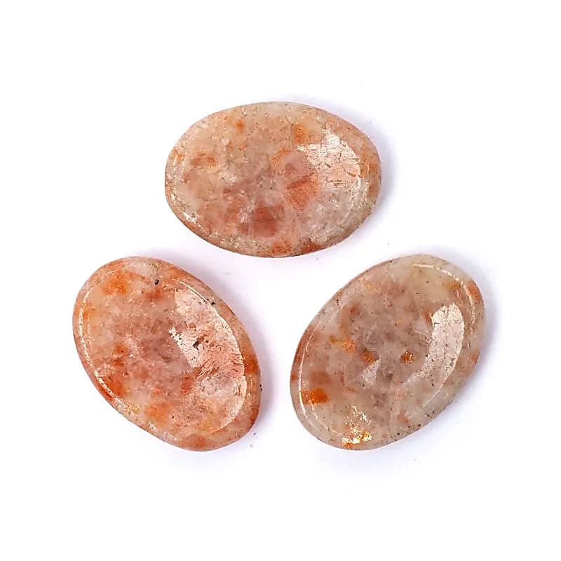 Worry Stones Sunstone --balení 3 ks - ±2,5x4,5cm