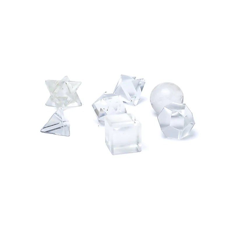 Rock Crystal Sacred Geometry 7piece Set - ±6.7x9cm