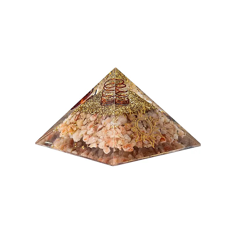 Orgonite Pyramid Solsten med solsymbol -- 75x75x5cm - 7,5x7,5x5cm