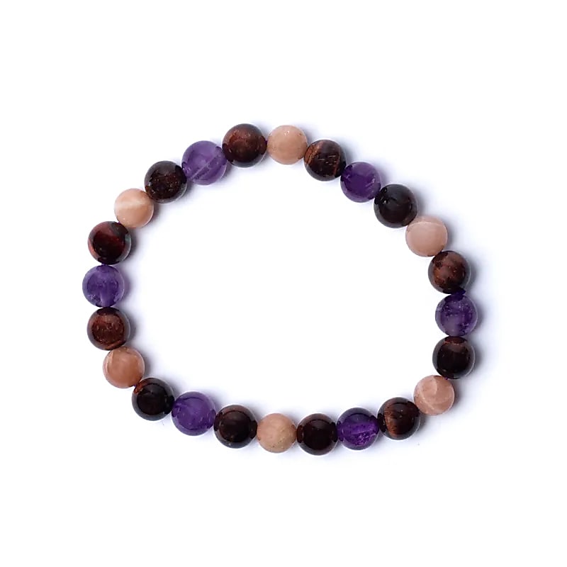 Brățară Tiger Eye Sunstone Amethyst Elastic -- ±08cm - ±0.8cm