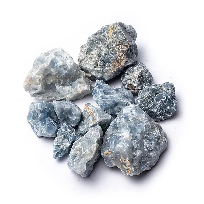 Ruwe blauwe calciet - ±500g; ±2-8cm