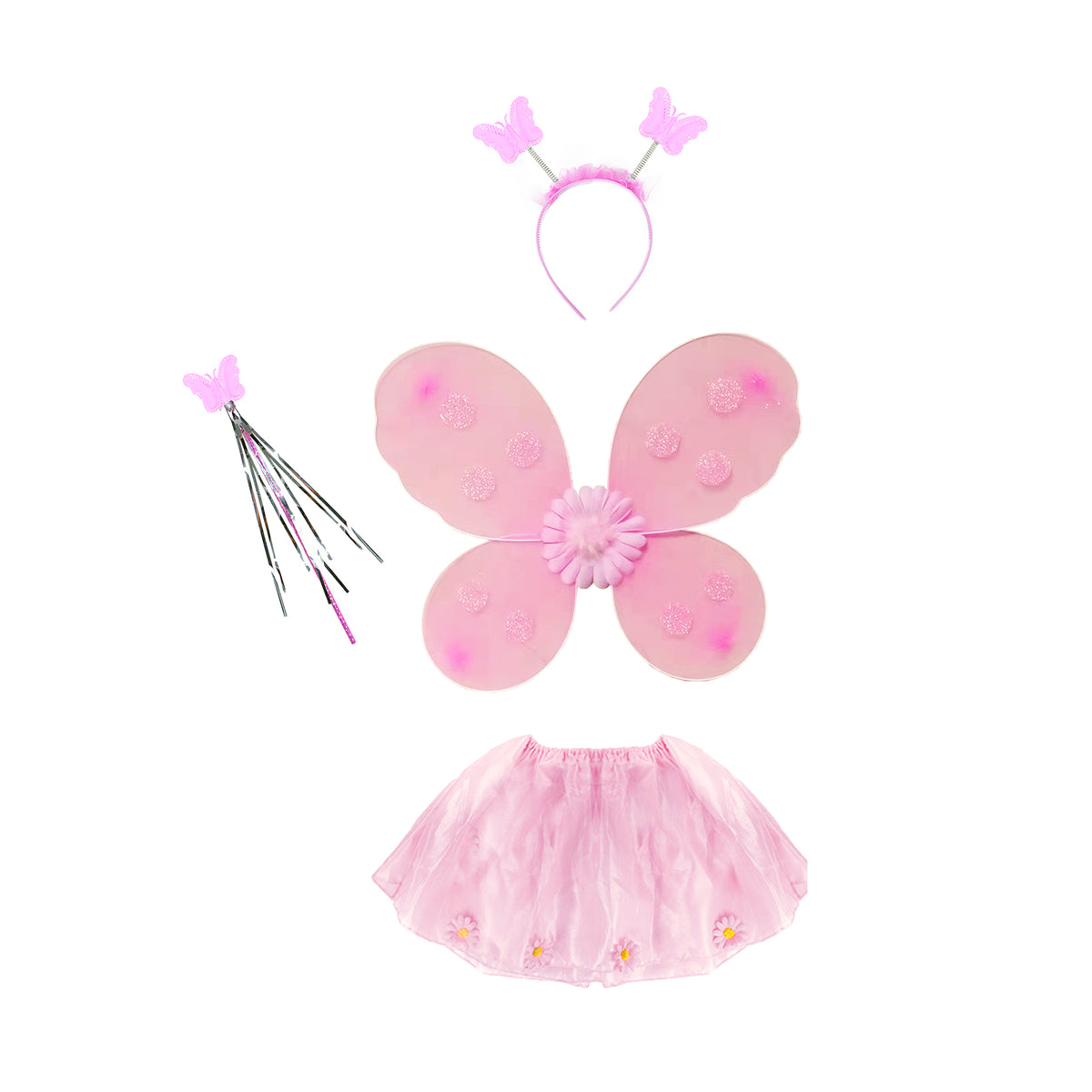 Kinderkostüm Rosa Fee Tutu Rock mit Zubehör.