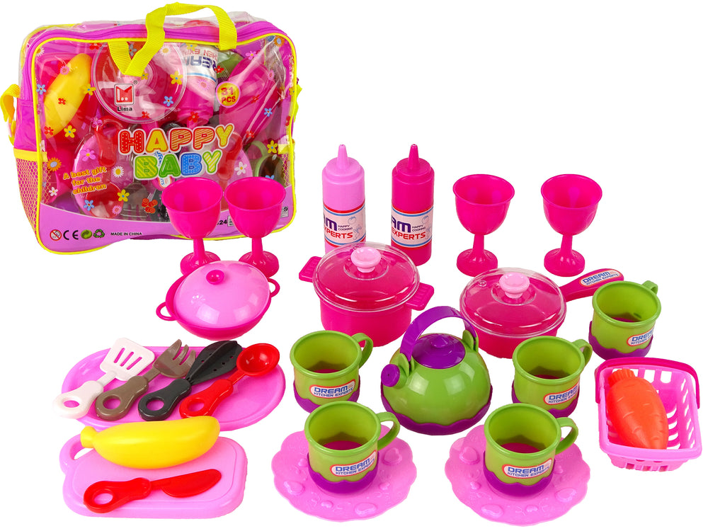 Kitchen Set 31 Elements Bag Dishes Plates Kids