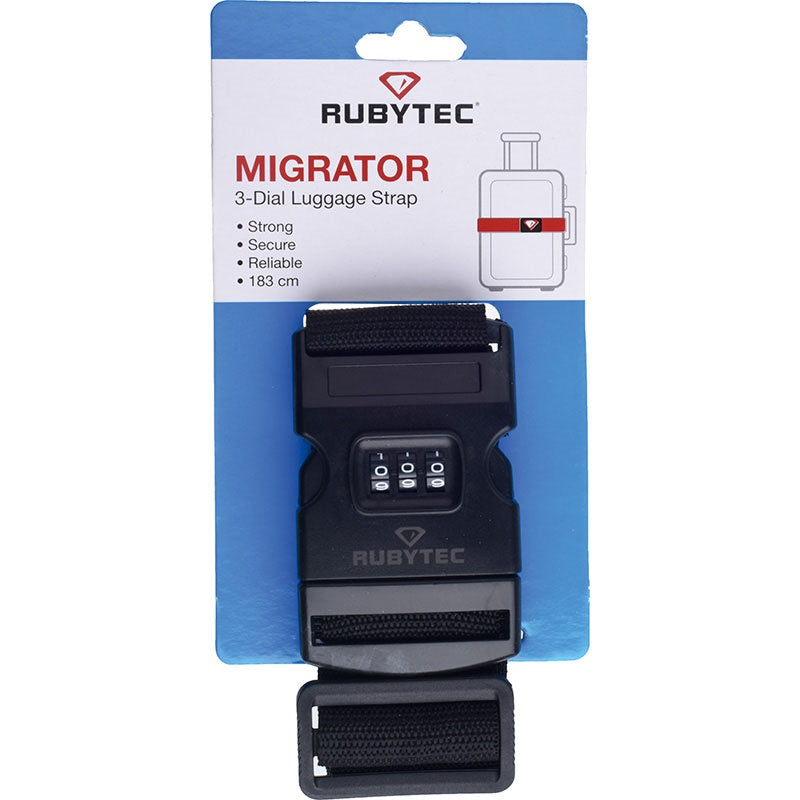 Rubytec Migrator 3 Dial Luggage Strap Black