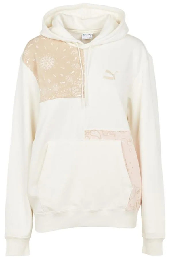 Felpa con cappuccio Puma Paisley da donna bianco-rosa bianco