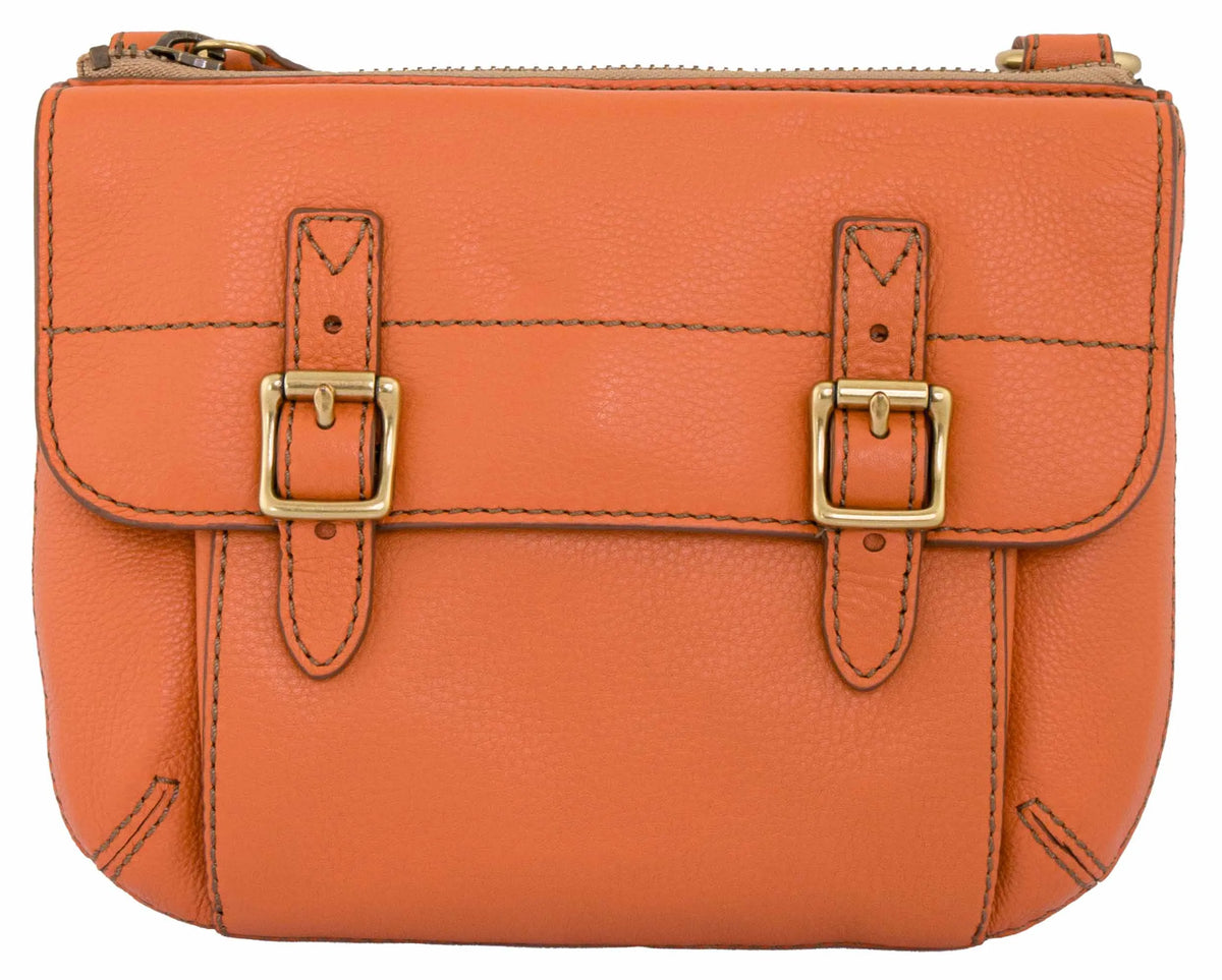 Handbag Fossilwmns Leder Shoulderbag Tate Top Light Orange Orange