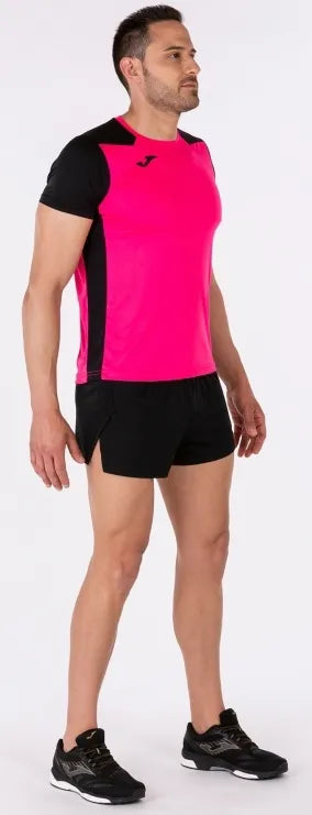 Heren joma record ii fluor roze-zwart t-shirt m