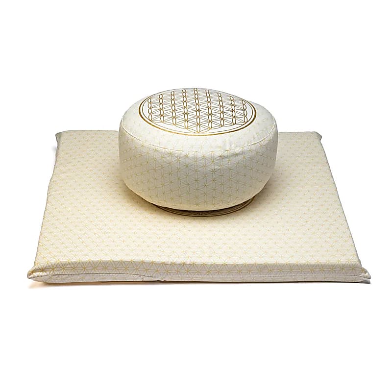 Meditační sada Flower Of Life organická bavlna (ocs) - 65x65x5 cm; ±2500 G