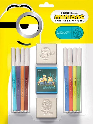 Flertrycksstämpelsats 2 stämplar och 8 markörer Minions
