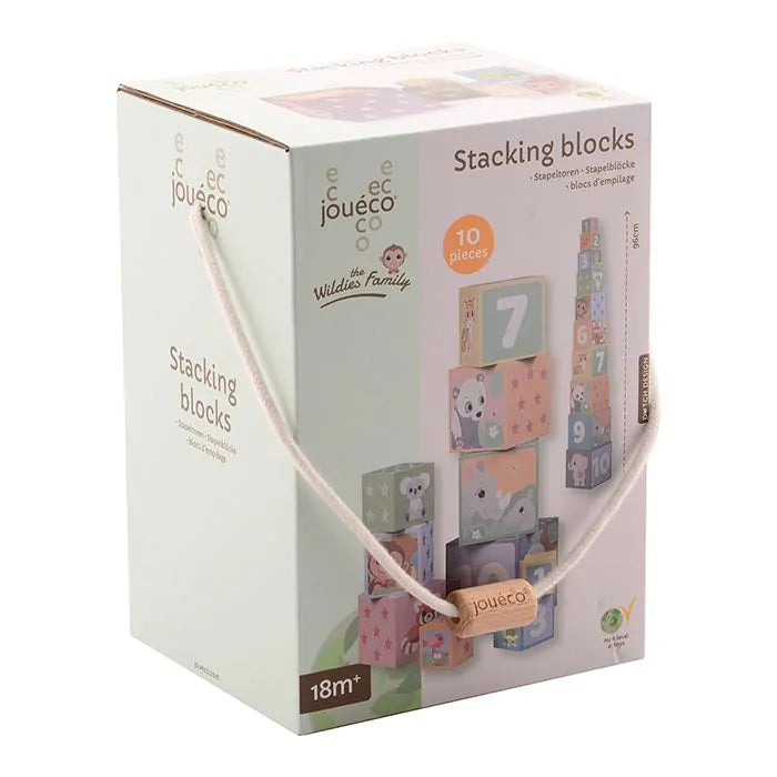 Joueco Wildies Family Stacking Blocks 10-piece