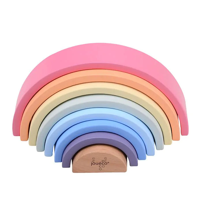 Joueco Wooden Rainbow Building Blocks