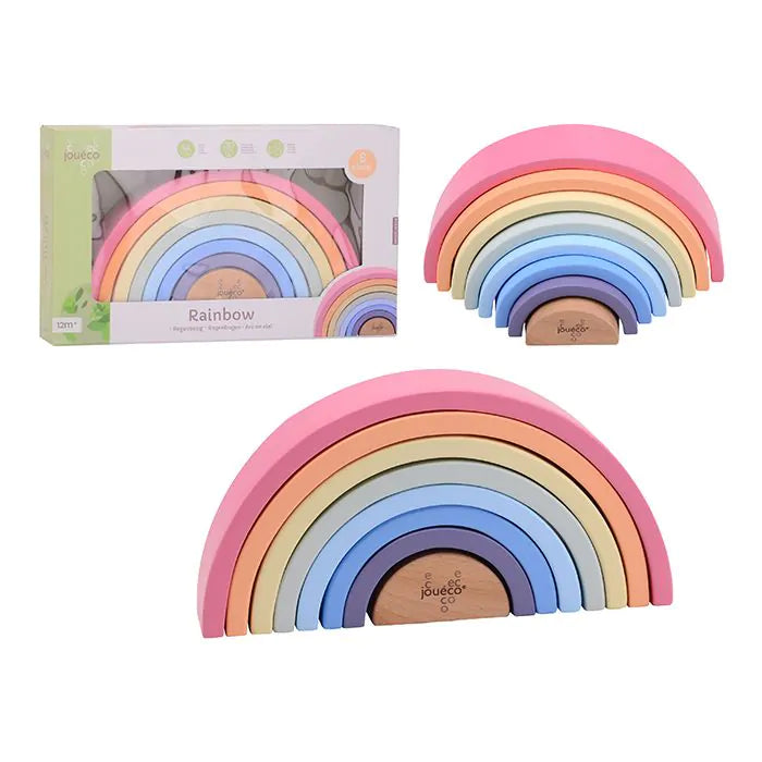 Joueco Wooden Rainbow Building Blocks