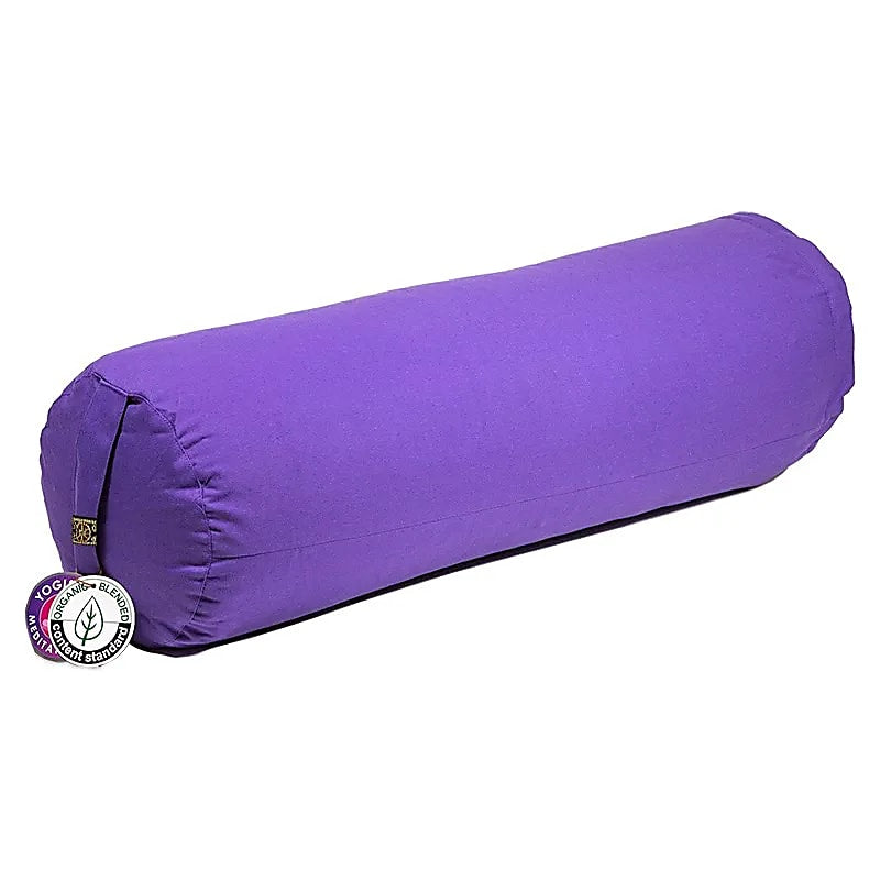 Wałek okrągły fioletowy z bawełny organicznej (ocs) - 60x16cm;±2300 G