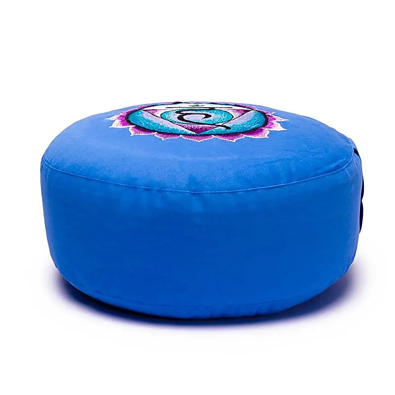 Cuscino da meditazione Chakra 5 ricamato - 2800 G; 33x17 cm