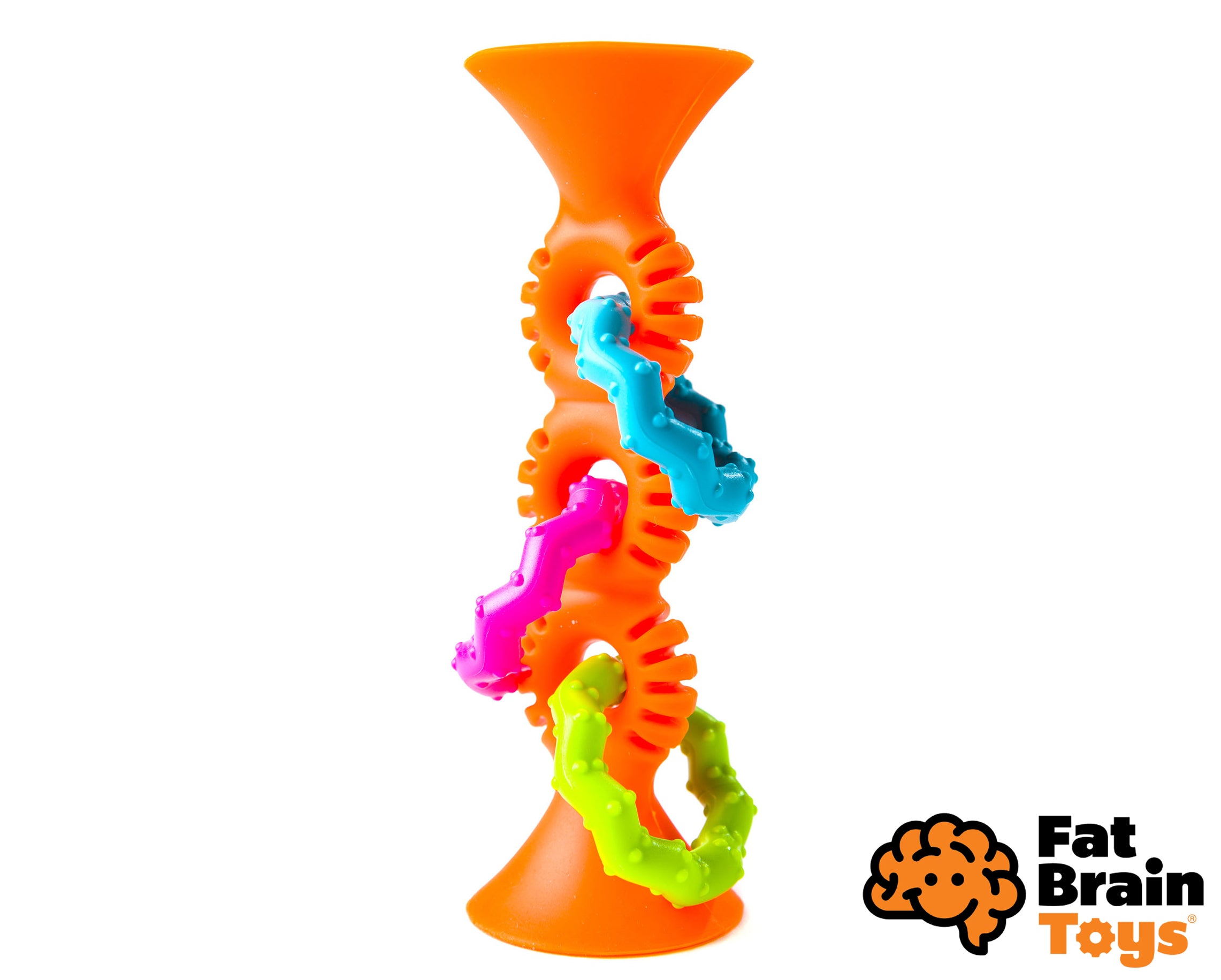 Sonajero Fat Brain Pipsquiz Loops Naranja 15 Cm