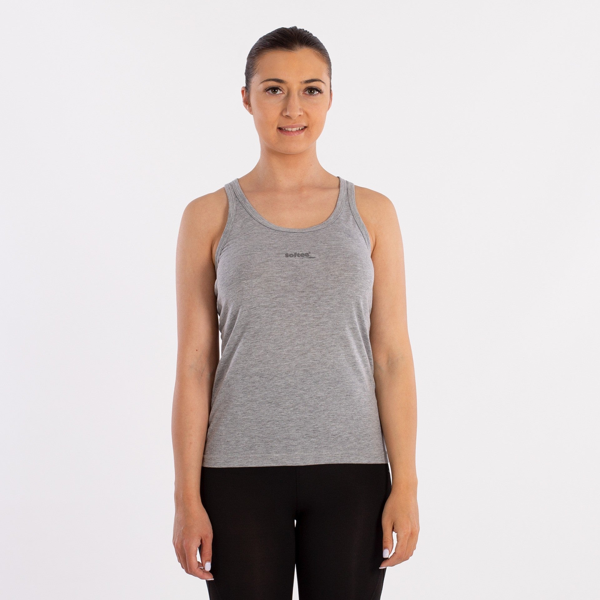 Camiseta Softee Motivation Sin Mangas Mujer Gris Claro