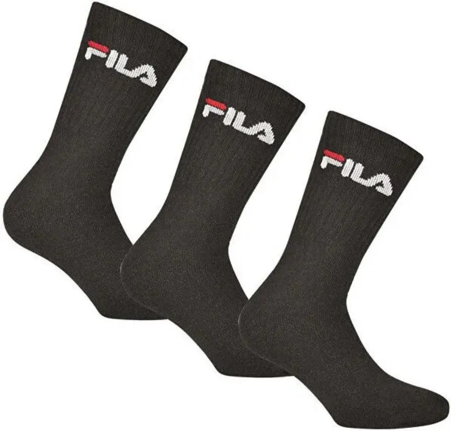 Fila Crew Tennis 3er-Pack Unisex-Socken Schwarz 35-38