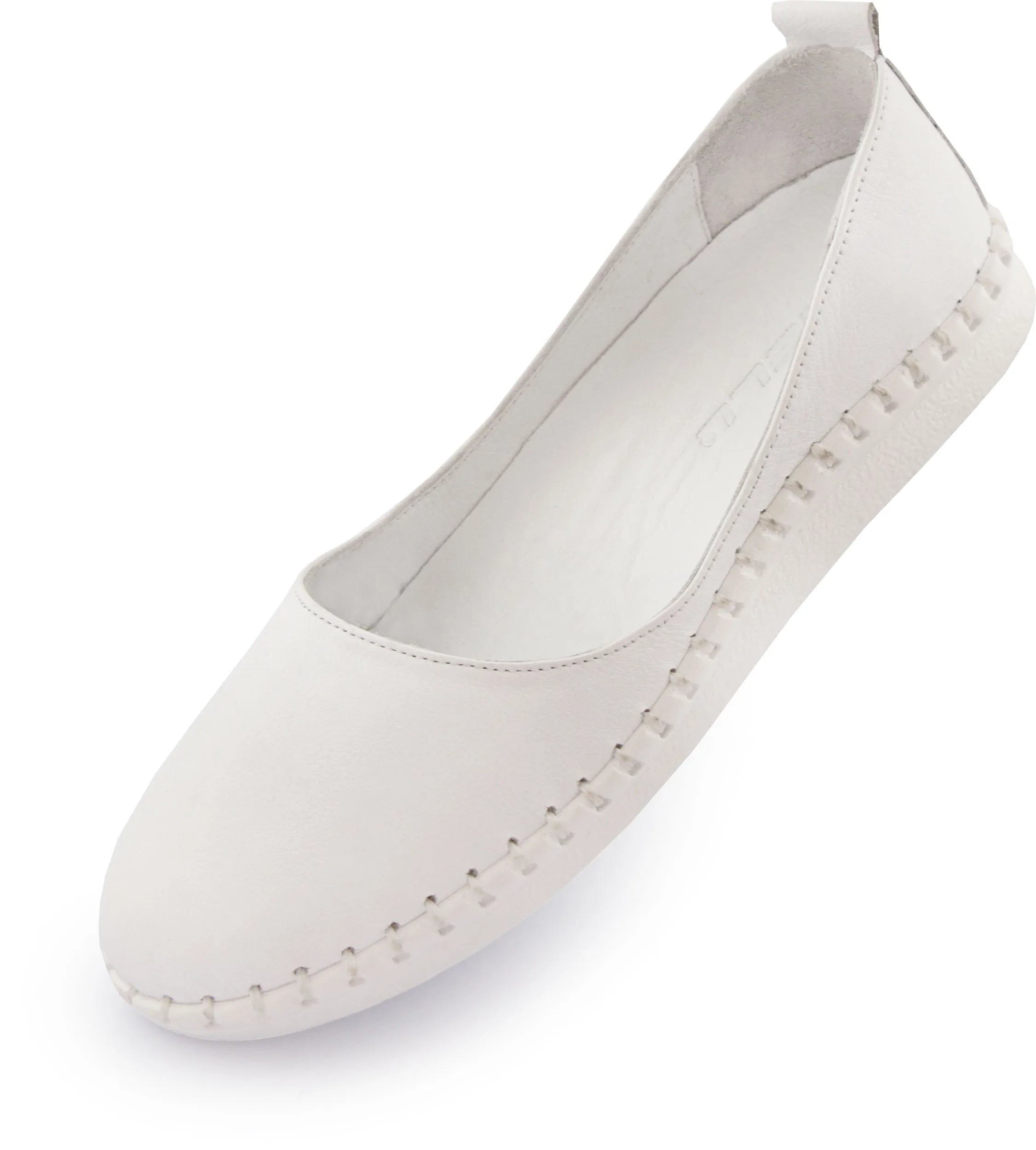 Damen-Ballerinas aus Leder Nell Weiß Weiß