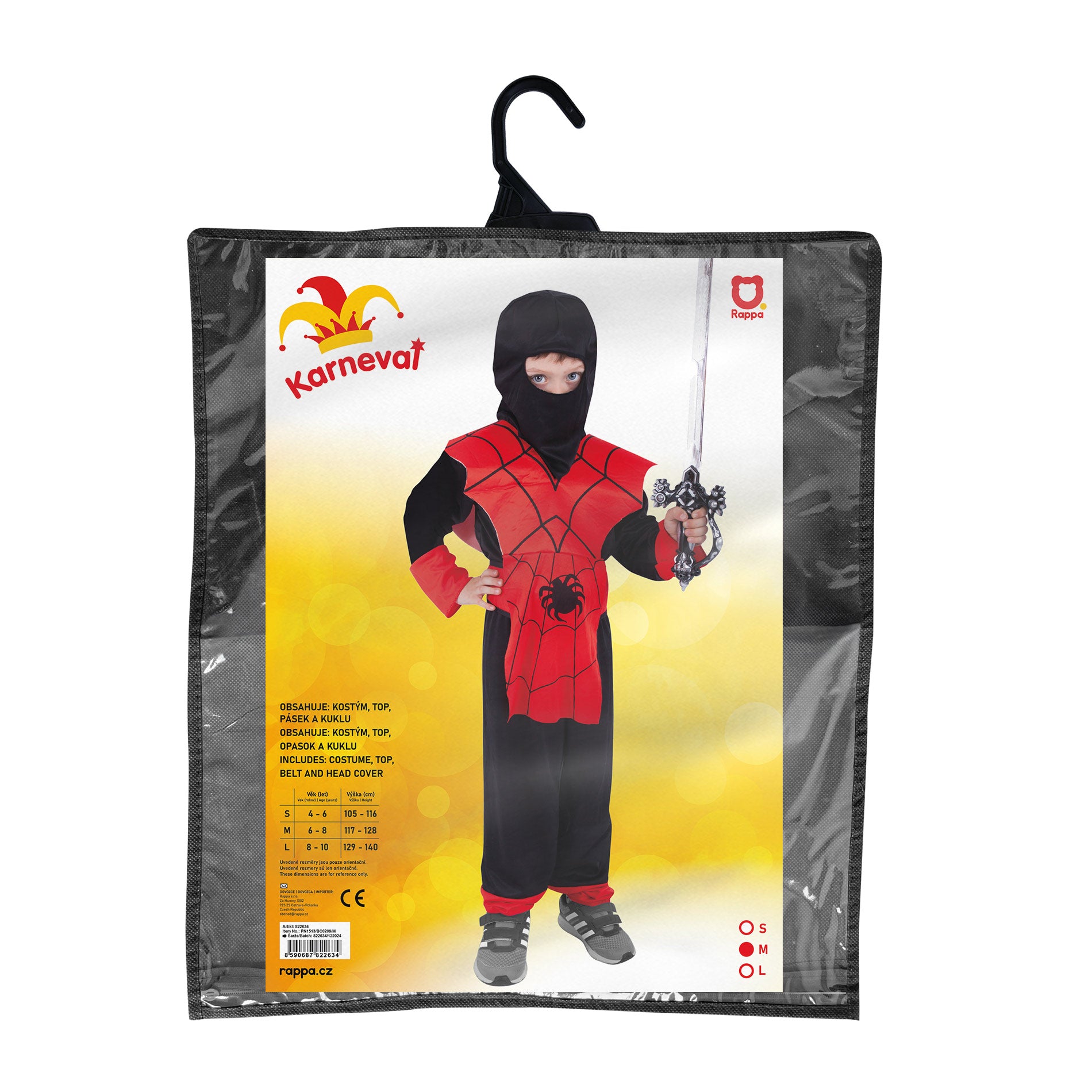 Detský kostým – Červený ninja (m)