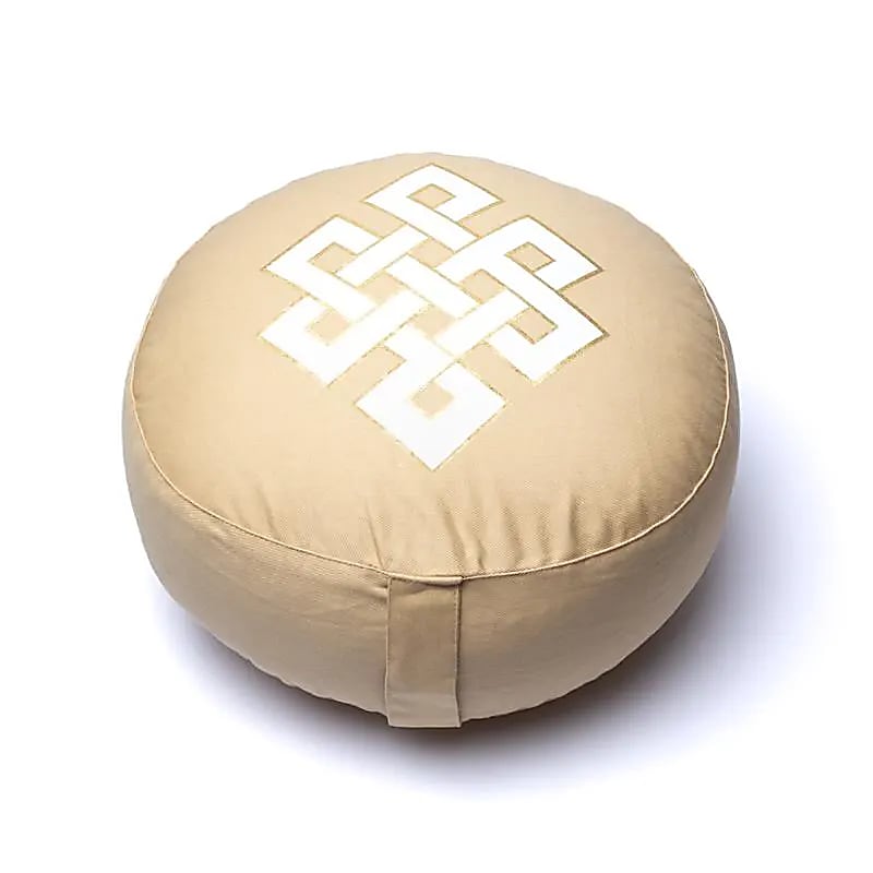 Almofada de Meditação Infinity Knot Algodão Orgânico Bege (ocs) - 33x13 Cm; 2100g